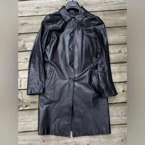 Vintage 90s M0851 Genuine Leather Designer Jacket Small Black